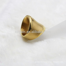 Punk Style Stainless Steel Wide Gold Ring For Women